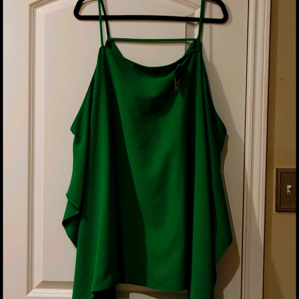Green sz 26 cold shoulder sexy top blouse NWT